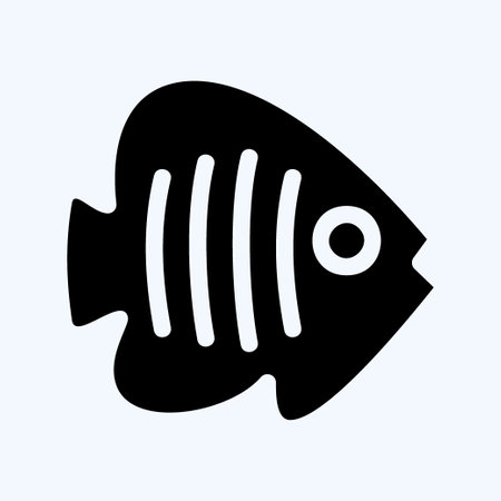 Icon Tropical Fish. suitable for seafood symbol. glyph style. simple design editable. design template vector. simple illustrationのイラスト素材
