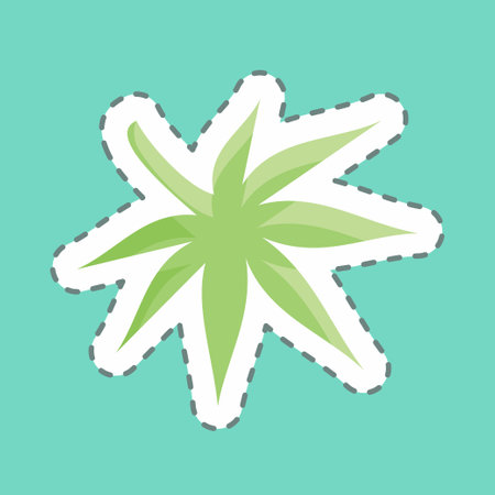 Sticker line cut Japanese Maple. suitable for Japanese symbol. simple design editable. design template vector. simple illustrationのイラスト素材