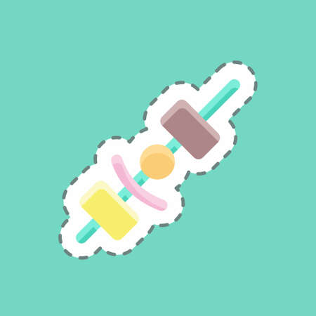Sticker line cut Yakitori. suitable for Japanese symbol. simple design editable. design template vector. simple illustrationのイラスト素材