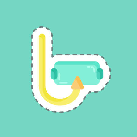 Sticker line cut Scuba Diving. suitable for education symbol. simple design editable. design template vector. simple illustrationのイラスト素材