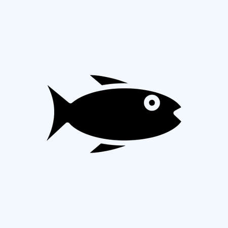 Icon Fishing. suitable for education symbol. glyph style. simple design editable. design template vector. simple illustrationのイラスト素材