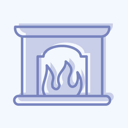 Icon Fireplace. suitable for House symbol. two tone style. simple design editable. design template vector. simple illustrationのイラスト素材