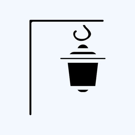 Icon Street Light. suitable for House symbol. glyph style. simple design editable. design template vector. simple illustrationのイラスト素材