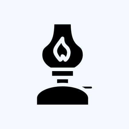 Icon Kerosene Lamp. suitable for House symbol. glyph style. simple design editable. design template vector. simple illustrationのイラスト素材
