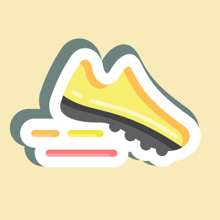 Sticker Running. suitable for Healthy symbol. simple design editable. design template vector. simple illustrationのイラスト素材