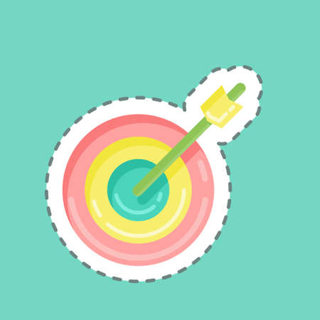 Sticker line cut Darts. suitable for Healthy symbol. simple design editable. design template vector. simple illustrationのイラスト素材