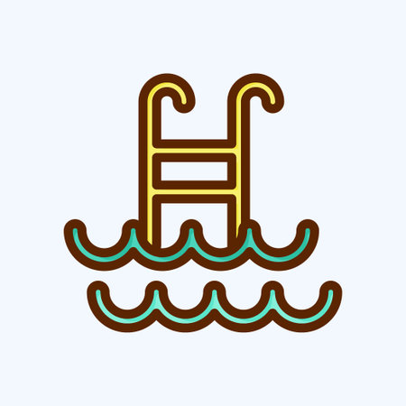 Icon Swimming. suitable for Healthy symbol. flat style. simple design editable. design template vector. simple illustrationのイラスト素材