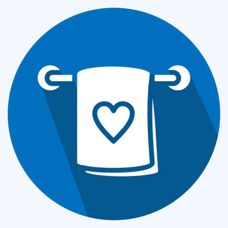 Icon Towel. suitable for Kids symbol. long shadow style. simple design editable. design template vector. simple illustrationのイラスト素材