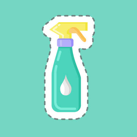 Sticker line cut Spray. suitable for Kids symbol. simple design editable. design template vector. simple illustrationのイラスト素材