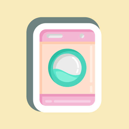 Sticker Washer. suitable for Kids symbol. simple design editable. design template vector. simple illustrationのイラスト素材