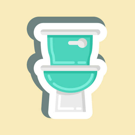 Sticker Toilet. suitable for Kids symbol. simple design editable. design template vector. simple illustrationのイラスト素材