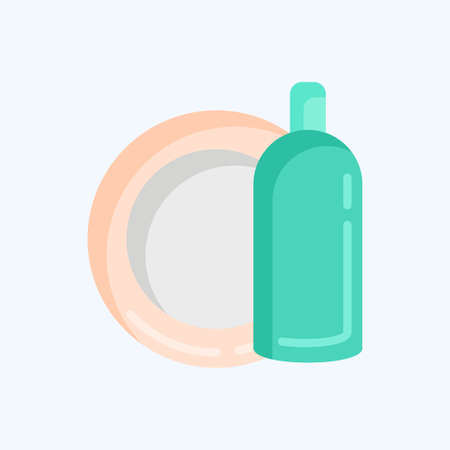 Icon Washing Dishes. suitable for Kids symbol. flat style. simple design editable. design template vector. simple illustrationのイラスト素材