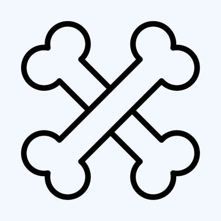 Icon Bones. suitable for Halloween symbol. line style. simple design editable. design template...