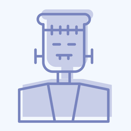 Icon Frankenstein. suitable for Halloween symbol. two tone style. simple design editable. design template vector. simple illustrationのイラスト素材