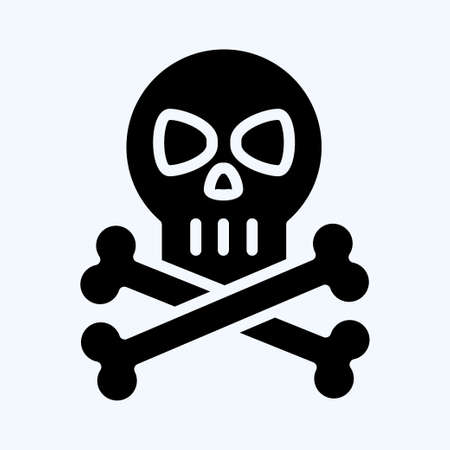 Icon Skull. suitable for Halloween symbol. glyph style. simple design editable. design template vector. simple illustrationのイラスト素材