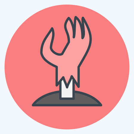 Icon Zombie. suitable for Halloween symbol. color mate style. simple design editable. design template vector. simple illustrationのイラスト素材