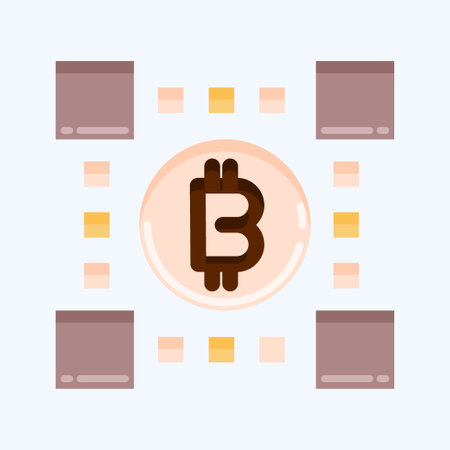 Icon Bitcoins Technology. suitable for education symbol. flat style. simple design editable. design template vector. simple illustrationの写真素材