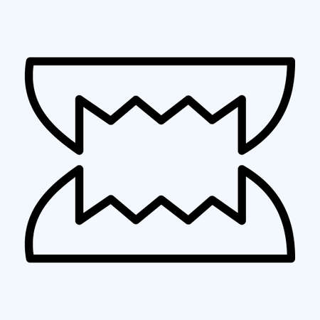 Icon Teeth. suitable for Halloween symbol. line style. simple design editable. design template vector. simple illustrationのイラスト素材
