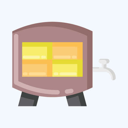 Icon Oak Barrel. suitable for education symbol. flat style. simple design editable. design template vector. simple illustrationのイラスト素材
