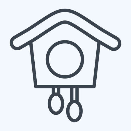 Icon Cuckoo Clock. suitable for education symbol. line style. simple design editable. design template vector. simple illustrationのイラスト素材