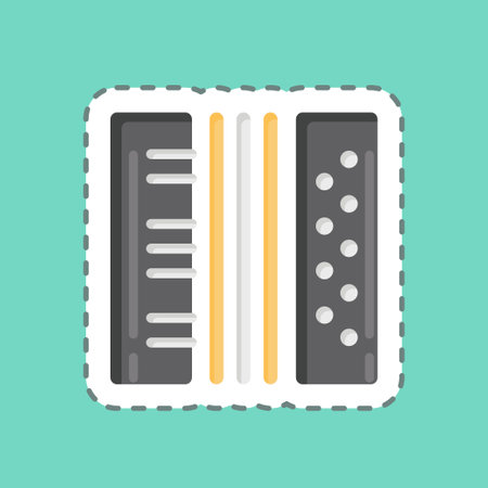 Sticker line cut Accordion. suitable for education symbol. simple design editable. design template vector. simple illustrationのイラスト素材
