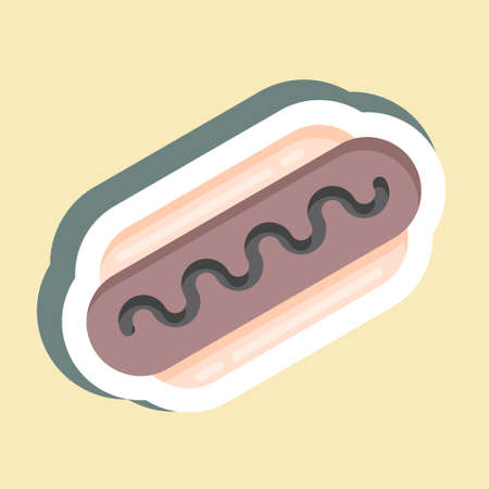 Sticker Bratwurst. suitable for education symbol. simple design editable. design template vector. simple illustrationのイラスト素材