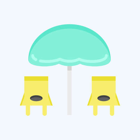 Icon Beach. suitable for City Park symbol. flat style. simple design editable. design template vector. simple illustrationのイラスト素材