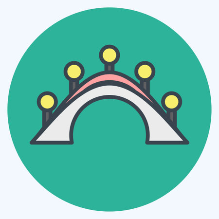 Icon Bridge. suitable for City Park symbol. color mate style. simple design editable. design template vector. simple illustrationのイラスト素材