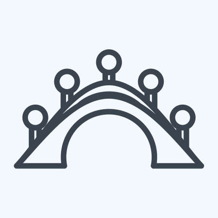 Icon Bridge. suitable for City Park symbol. line style. simple design editable. design template vector. simple illustrationのイラスト素材