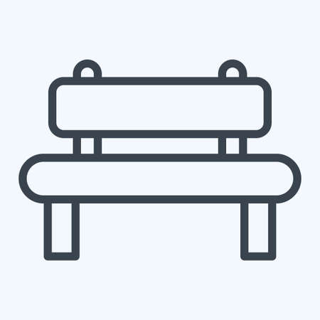 Icon Bench. suitable for City Park symbol. line style. simple design editable. design template vector. simple illustrationのイラスト素材