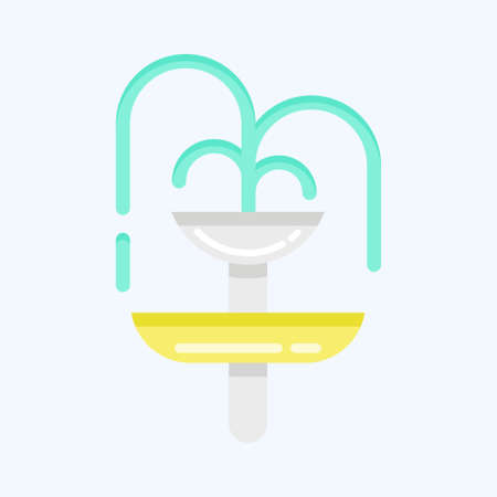 Icon Fountain. suitable for City Park symbol. flat style. simple design editable. design template vector. simple illustrationのイラスト素材