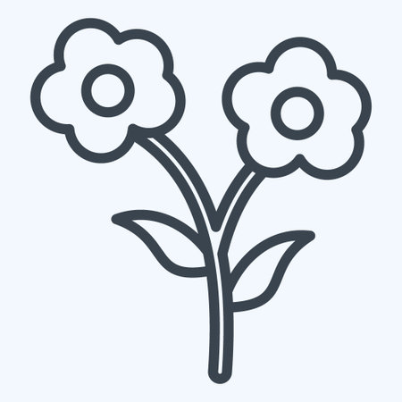 Icon Flowers. suitable for City Park symbol. line style. simple design editable. design template vector. simple illustrationのイラスト素材