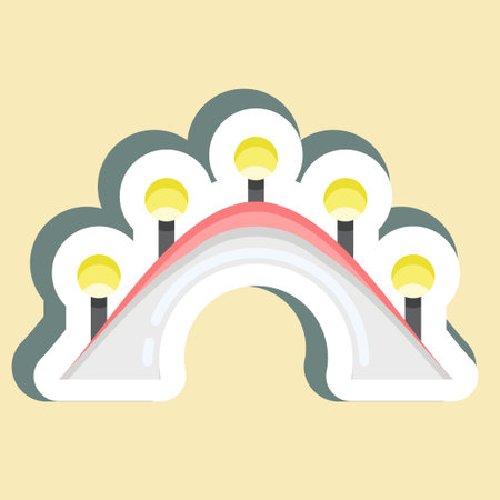 Sticker Bridge. suitable for City Park symbol. simple design editable. design template vector. simple illustrationのイラスト素材
