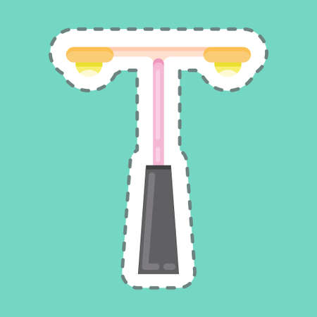 Sticker line cut Streetlight. suitable for City Park symbol. simple design editable. design template vector. simple illustrationのイラスト素材