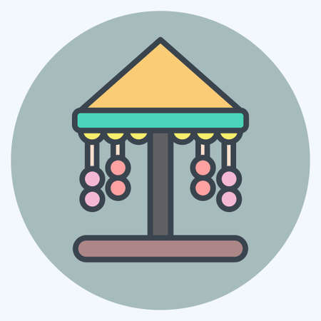 Icon Carousel. suitable for City Park symbol. color mate style. simple design editable. design template vector. simple illustrationのイラスト素材