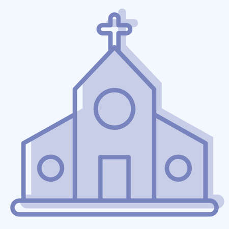 Icon Church. suitable for education symbol. two tone style. simple design editable. design template vector. simple illustrationのイラスト素材