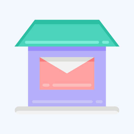 Icon Post Office. suitable for education symbol. flat style. simple design editable. design template vector. simple illustrationのイラスト素材