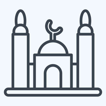 Icon Mosque. suitable for education symbol. line style. simple design editable. design template vector. simple illustrationのイラスト素材