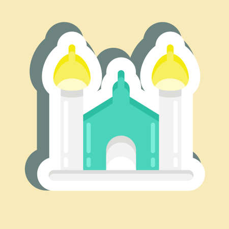 Sticker Synagogue. suitable for education symbol. simple design editable. design template vector. simple illustrationのイラスト素材