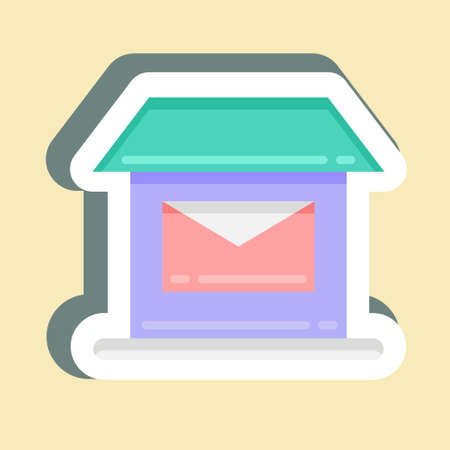 Sticker Post Office. suitable for education symbol. simple design editable. design template vector. simple illustrationのイラスト素材