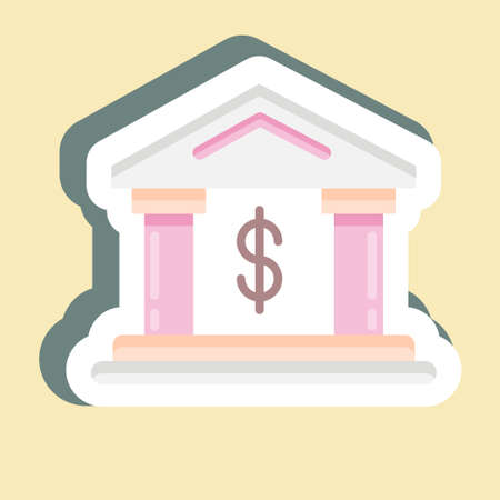 Sticker Bank. suitable for education symbol. simple design editable. design template vector. simple illustrationのイラスト素材