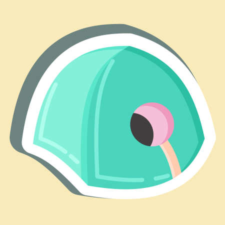 Sticker Tent. suitable for education symbol. simple design editable. design template vector. simple illustrationのイラスト素材