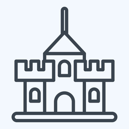 Icon Fortress. suitable for education symbol. line style. simple design editable. design template vector. simple illustrationのイラスト素材