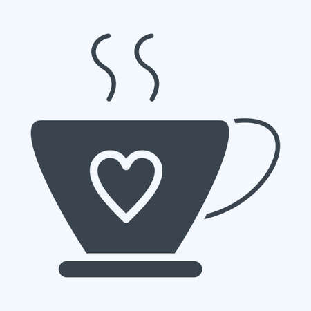 Icon Hot Drinks. suitable for flu symbol. glyph style. simple design editable. design template vector. simple illustrationのイラスト素材
