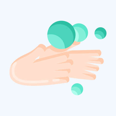 Icon Hand Washing. suitable for flu symbol. flat style. simple design editable. design template vector. simple illustrationのイラスト素材