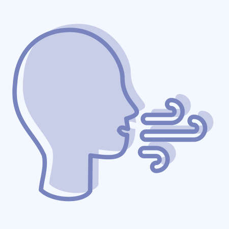 Icon Difficulty Breathing. suitable for flu symbol. two tone style. simple design editable. design template vector. simple illustrationのイラスト素材