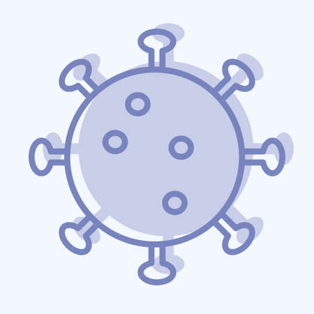 Icon Flu Virus. suitable for flu symbol. two tone style. simple design editable. design template vector. simple illustrationのイラスト素材