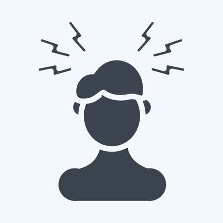 Icon Headaches. suitable for flu symbol. glyph style. simple design editable. design template vector. simple illustrationのイラスト素材