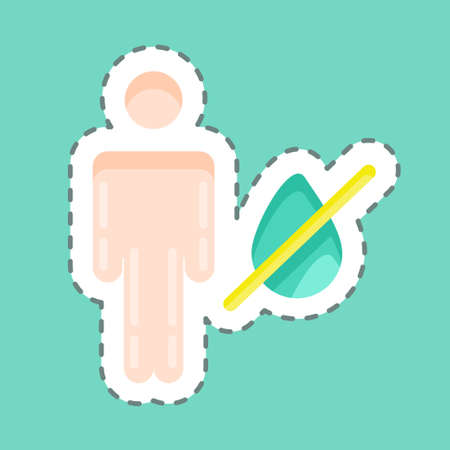 Sticker line cut Dehydration. suitable for flu symbol. simple design editable. design template vector. simple illustrationのイラスト素材