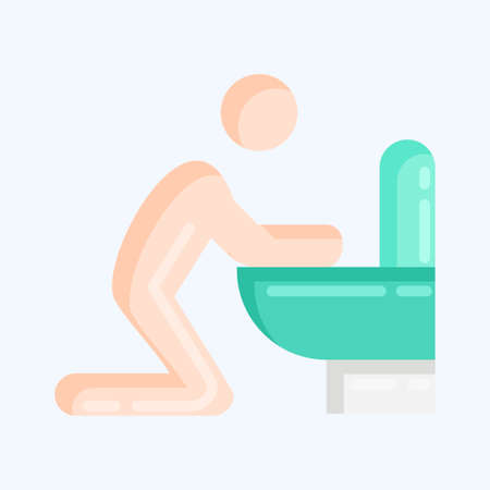 Icon Vomiting. suitable for flu symbol. flat style. simple design editable. design template vector. simple illustrationのイラスト素材